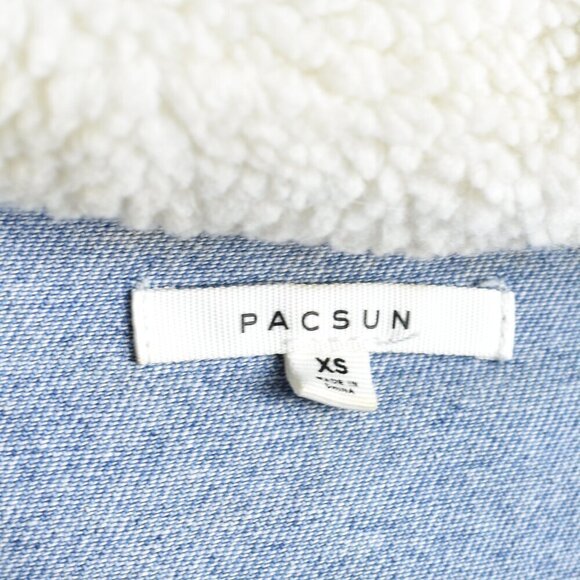 PacSun Sherpa Collar Cropped Trucker Jacket XS - Picture 8 of 8